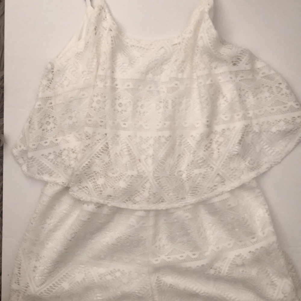 Aeropostale White Lace Jumpsuit